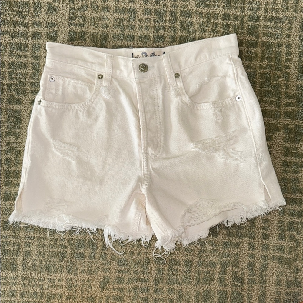 Free people white jean shorts